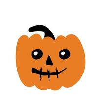 Autumn halloween scary pumpkin. Harvest season. vector
