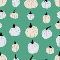 Autumn pumpkins with color background. Perfect for fall, Halloween, Thanksgiving, holidays, fabric, textile. Seamless repeat swatch. vector