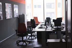 empty office with modern computers photo