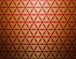 Damask style Thai art pattern background golden triangle shape vector