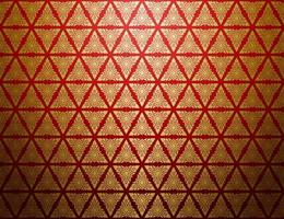 Damask style Thai art pattern background golden triangle shape vector