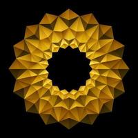 Origami Style Flower Pattern 3d Geometric Shapes Gold vector