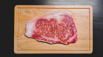 Kagoshima A5 Wagyu Ribeye from Nozaki farm, Kyushu, Japan. Premium grade meat photo