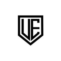 UE letter logo design with white background in illustrator. Vector logo, calligraphy designs for logo, Poster, Invitation, etc.