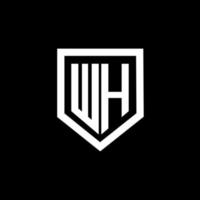 diseño de logotipo de letra wh con fondo negro en illustrator. logotipo vectorial, diseños de caligrafía para logotipo, afiche, invitación, etc. vector