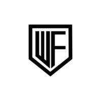 diseño de logotipo de letra wf con fondo blanco en illustrator. logotipo vectorial, diseños de caligrafía para logotipo, afiche, invitación, etc. vector