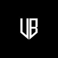 UB letter logo design with black background in illustrator. Vector logo, calligraphy designs for logo, Poster, Invitation, etc.