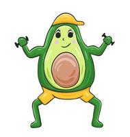 Avocado character with  muscle vector