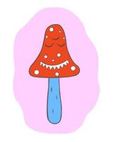 Groovy mushroom with eyes vector