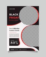 Black friday season flyer template with 2 image placeholder. Creative, clean and multipurpose Fashion Sale design template with A4 Size vector