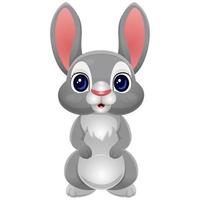 Cute rabbit cartoon on white background vector