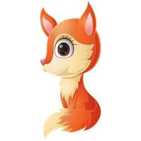 Cute baby fox cartoon sitting vector