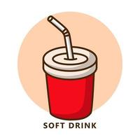 Soft drink illustration cartoon. food and drink logo. Cold cola drinks icon symbol vector
