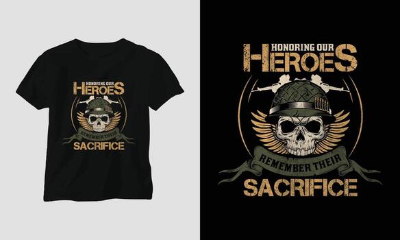 plantilla de diseño de camiseta del día de los veteranos vector