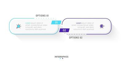 Vector Infographic label design template with icons and 2 options or steps. Can be used for process diagram, presentations, workflow layout, banner, flow chart, info graph.