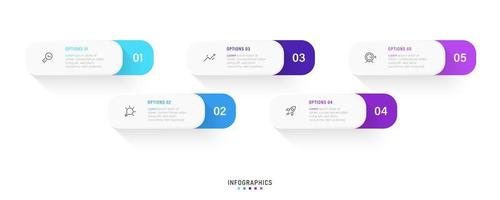 Vector Infographic label design template with icons and 5 options or steps. Can be used for process diagram, presentations, workflow layout, banner, flow chart, info graph.