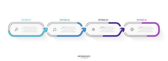 Vector Infographic label design template with icons and 4 options or steps. Can be used for process diagram, presentations, workflow layout, banner, flow chart, info graph.