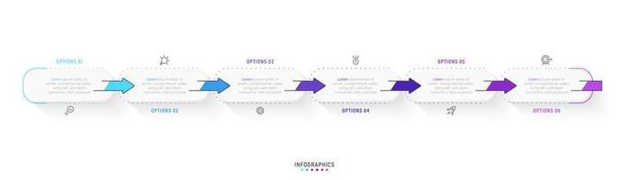 Vector Infographic label design template with icons and 6 options or steps. Can be used for process diagram, presentations, workflow layout, banner, flow chart, info graph.