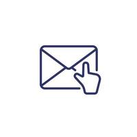 Mail and touch gesture icon, line vector