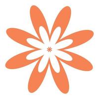 Flower in retro groovy style. Simple vector icon