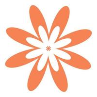 Flower in retro groovy style. Simple vector icon