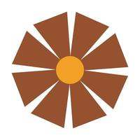 Flower in retro groovy style. Simple vector icon