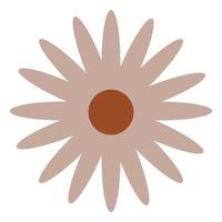 Flower in retro groovy style. Simple vector icon