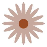 Flower in retro groovy style. Simple vector icon