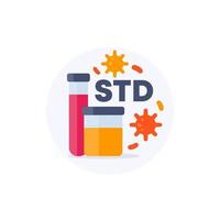 STD testing and diagnosis vector icon