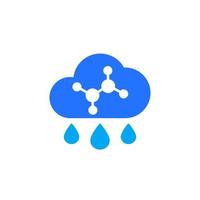 acid rain icon, flat vector