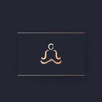 logotipo de yoga en una tarjeta, diseño vectorial vector