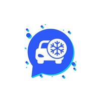 frost warning icon with a car, vector design