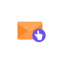 Mail and touch gesture icon, vector
