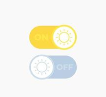 day mode toggle buttons, on and off vector