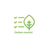 icono de carbono neutral, vector de señal