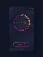 progress screen, updating, mobile app interface, ui design vector
