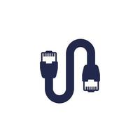 ethernet cable icon, rj45 plugs vector