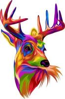 Vector Deer head pop art