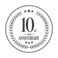 Luxury 10th anniversary Logo illustration vector.Free vector illustration Free Vector