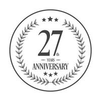 Luxury 27th anniversary Logo illustration vector.Free vector illustration Free Vector