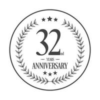 Luxury 32nd anniversary Logo illustration vector.Free vector illustration Free Vector