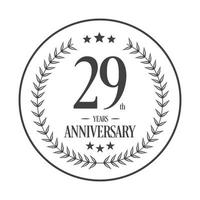 Luxury 29th anniversary Logo illustration vector.Free vector illustration Free Vector