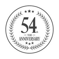 Luxury 54 anniversary Logo illustration vector.Free vector illustration Free Vector