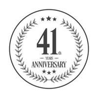 Luxury 41 anniversary Logo illustration vector. Free vector illustration Free Vector