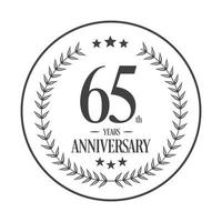 Luxury 65 anniversary Logo illustration vector.Free vector illustration Free Vector