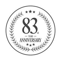 Luxury 83 anniversary Logo illustration vector.Free vector illustration Free Vector