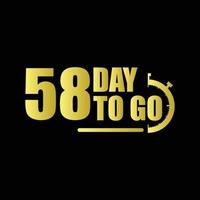58 days to go Gradient button. Vector stock illustration