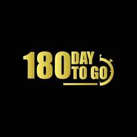 180 days to go Gradient button. Vector stock illustration