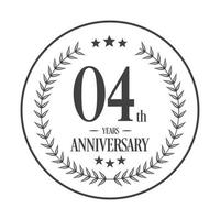 Luxury 04th anniversary Logo illustration vector.Free vector illustration Free Vector