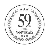 Luxury 59 anniversary Logo illustration vector.Free vector illustration Free Vector